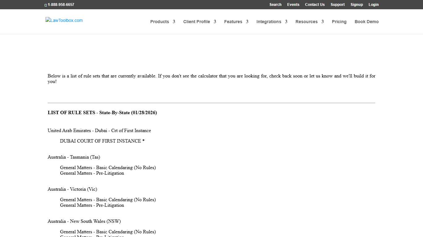 Rule Sets - LawToolbox.com